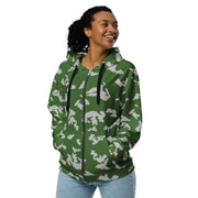 KLMK Sunray Silver Leaf CAMO Unisex Zip Hoodie