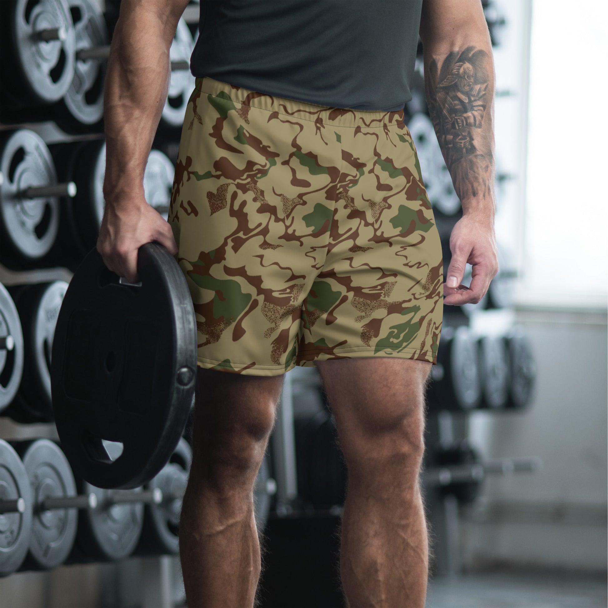 Russian Marble Mountain CAMO Unisex Athletic Long Shorts - 2XS