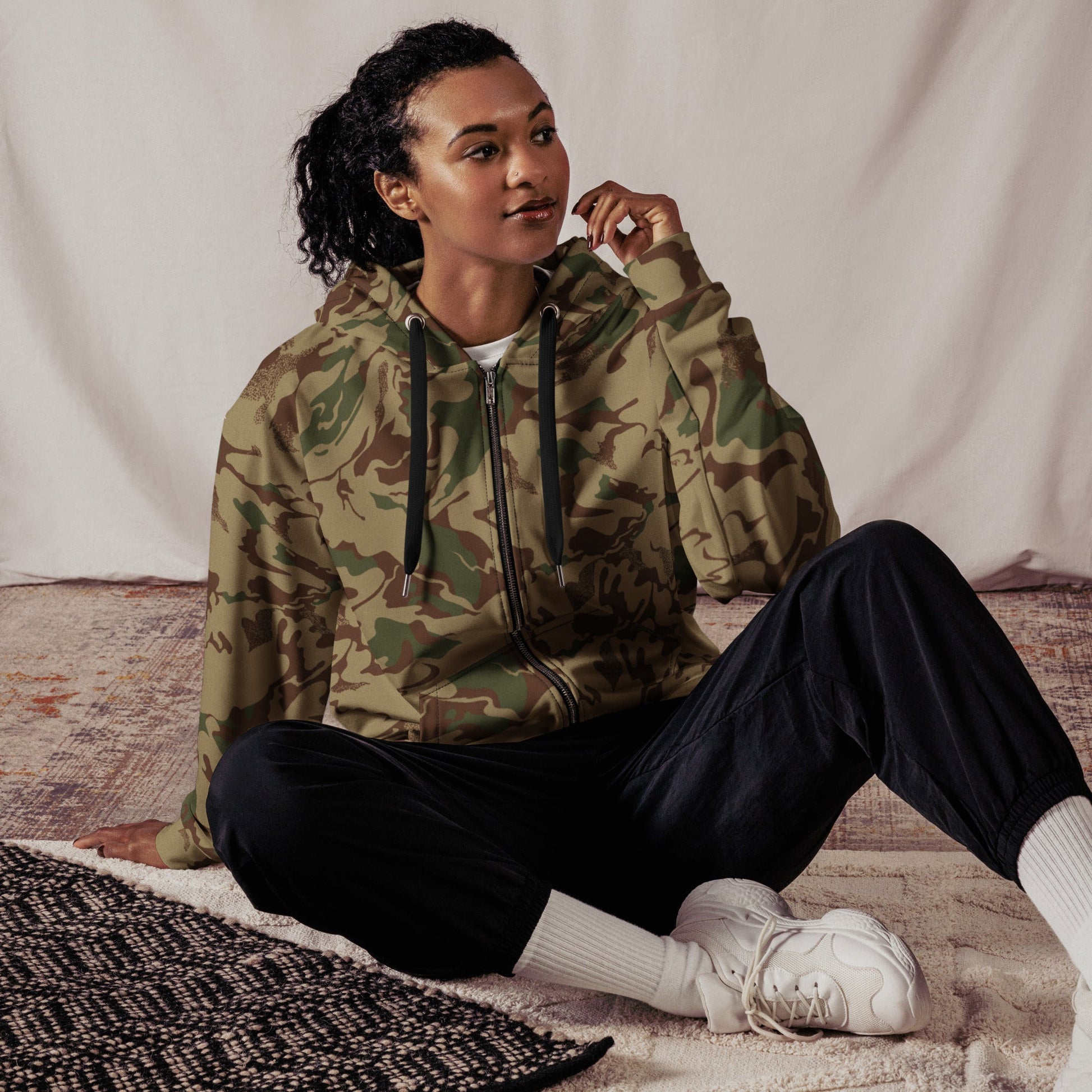 Russian Marble Mountain CAMO Unisex zip hoodie - Zip Hoodies