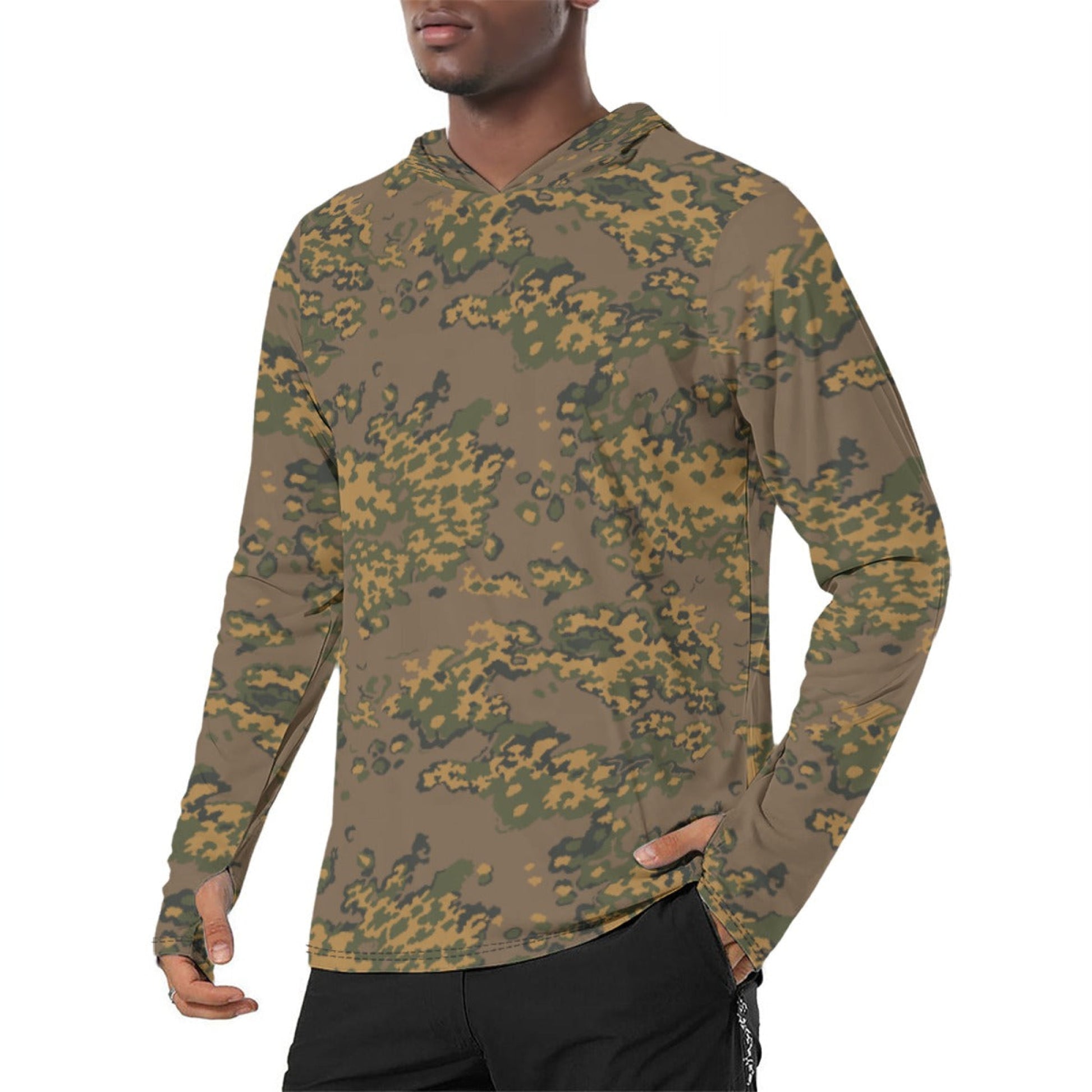 Russian Partizan Autumn CAMO Mens Sunscreen Sports Hoodie With Thumb Holes