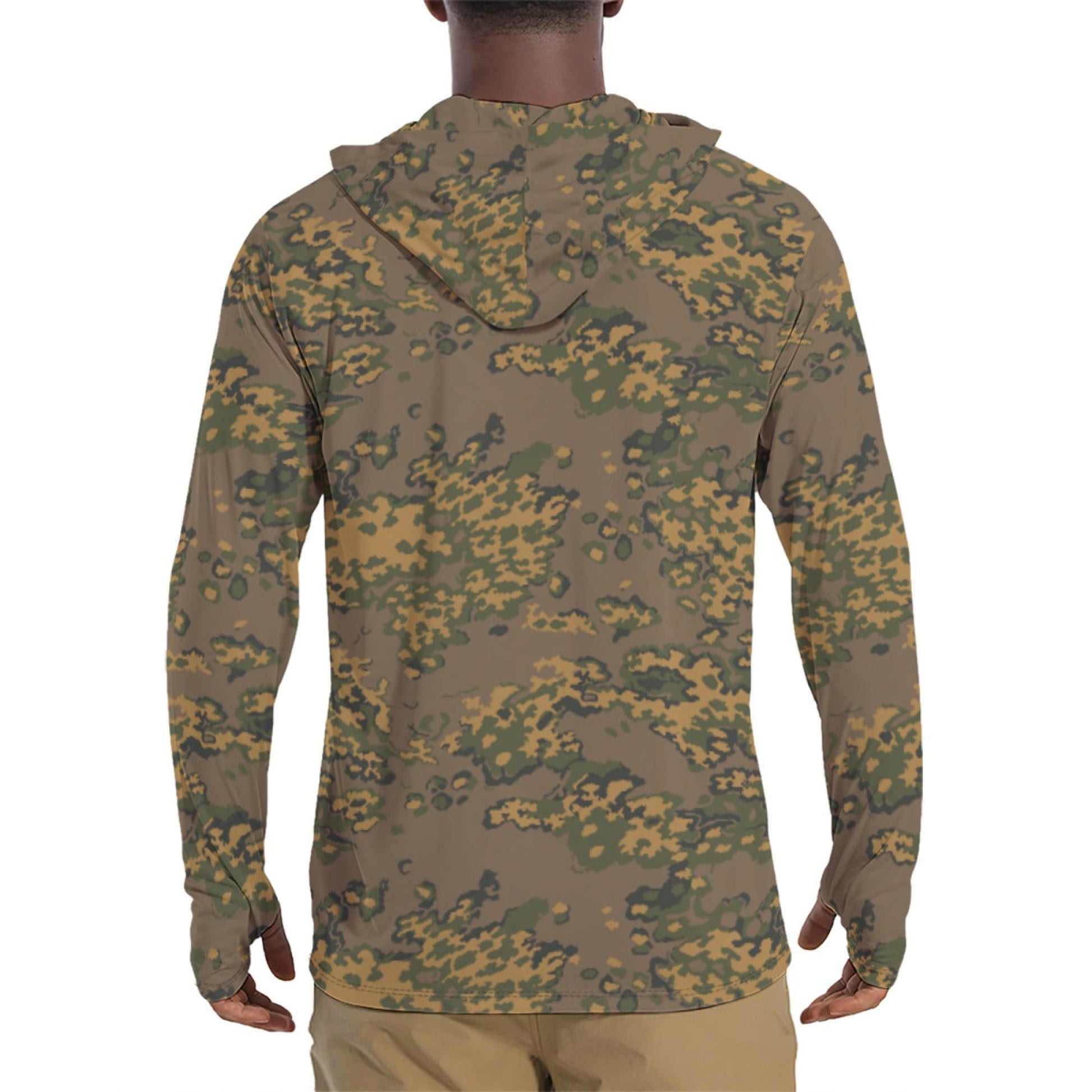 Russian Partizan Autumn CAMO Mens Sunscreen Sports Hoodie With Thumb Holes - S / White