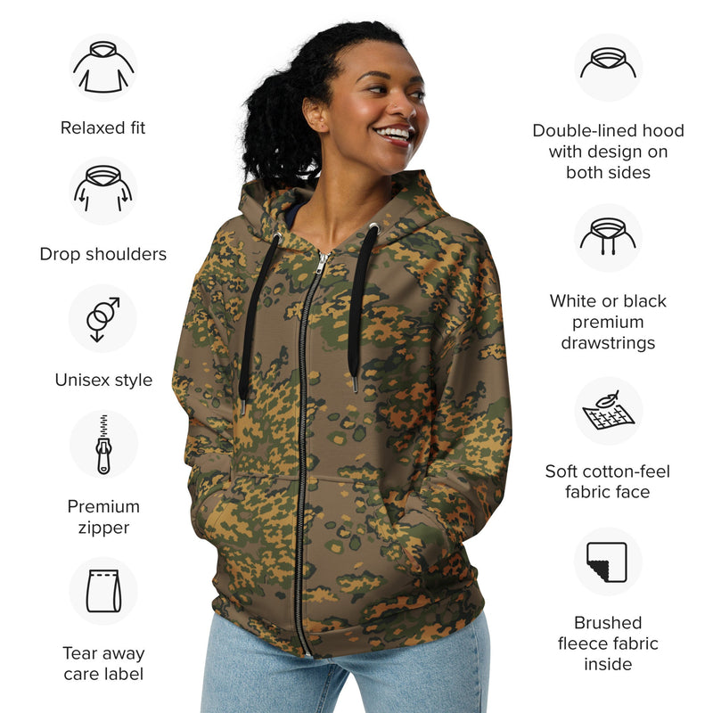 Partizan Autumn CAMO Unisex Zip Hoodie