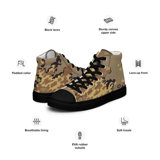 Russian Partizan Desert CAMO Mens high top canvas shoes - High Top Canvas Shoes