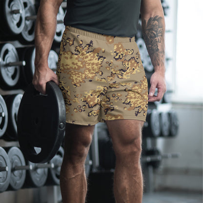 Russian Partizan Desert CAMO Unisex Athletic Long Shorts - 2XS