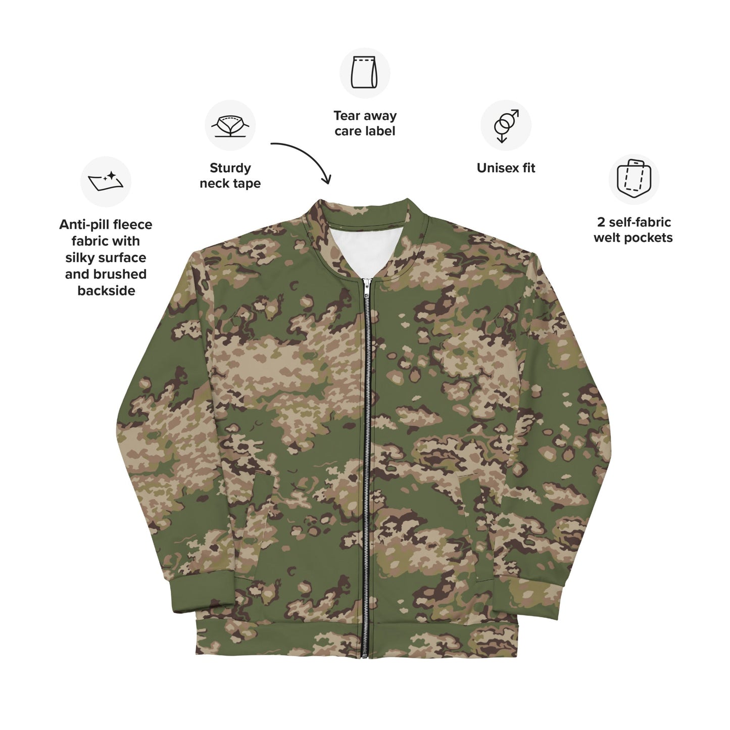 Russian Partizan Multi-terrain CAMO Unisex Bomber Jacket - Jackets