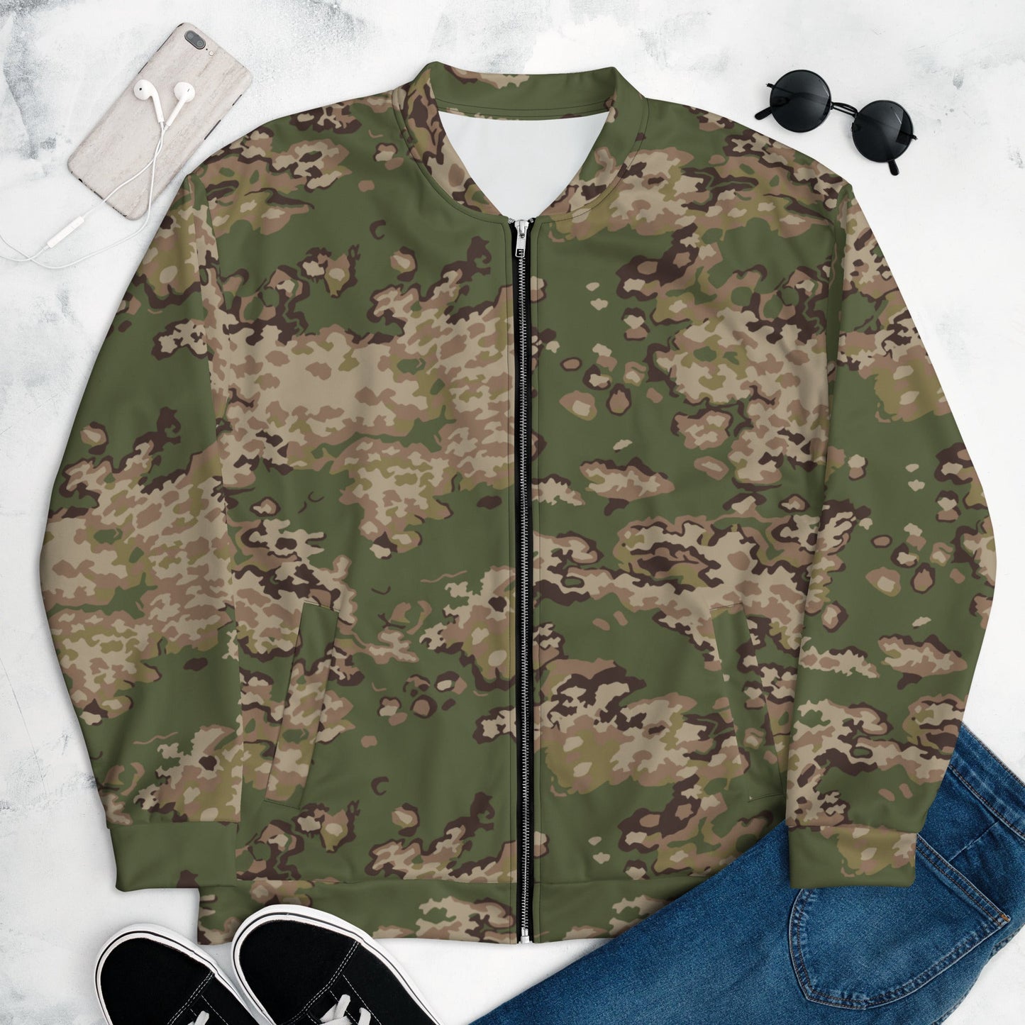 Russian Partizan Multi-terrain CAMO Unisex Bomber Jacket - XS - Jackets