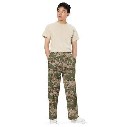 Russian Partizan Multi-terrain CAMO unisex wide-leg pants - Wide-leg Pants