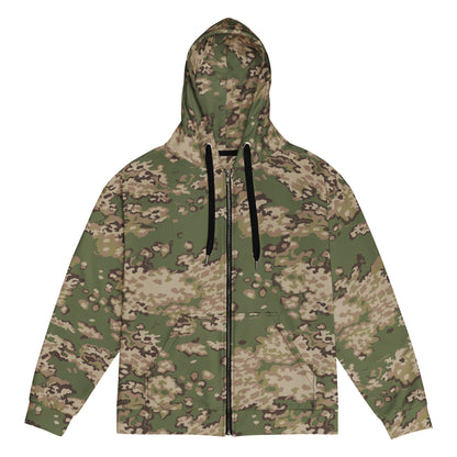 Russian Partizan Multi terrain CAMO Unisex zip hoodie 2XS Zip Hoodies