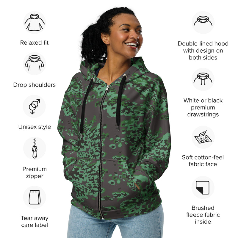 Partizan Spring CAMO Unisex Zip Hoodie