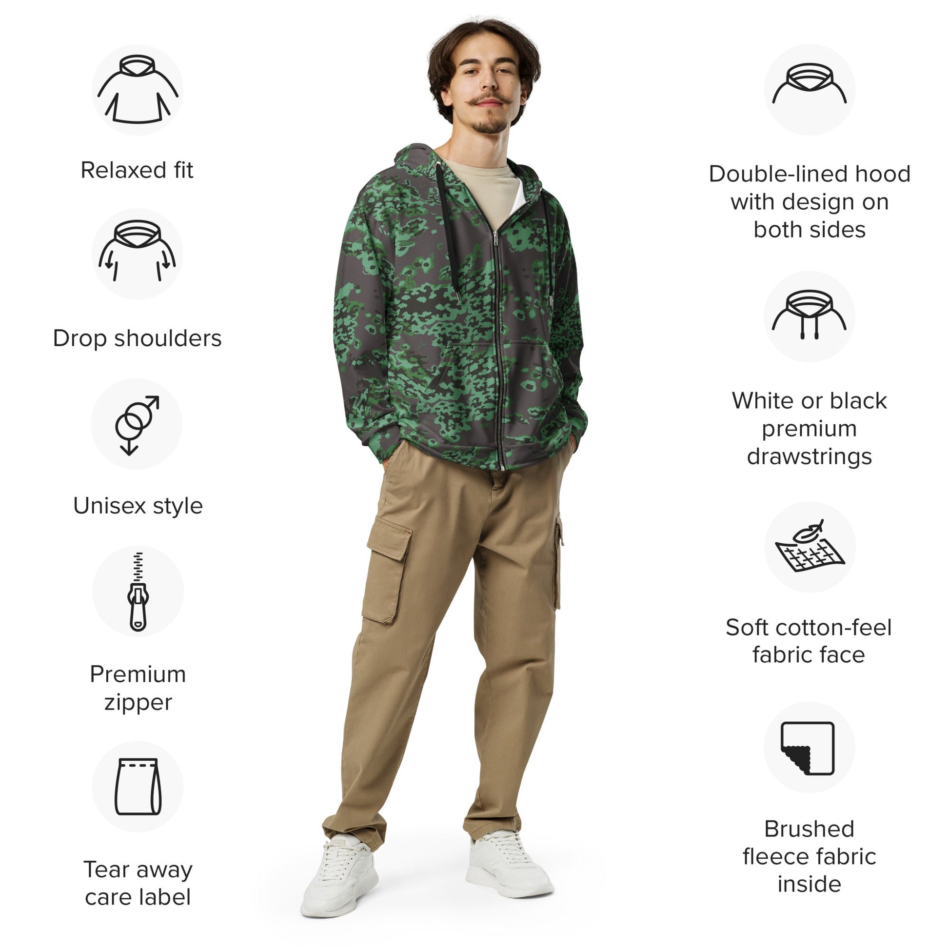 Russian Partizan Spring CAMO Unisex zip hoodie - Zip Hoodies