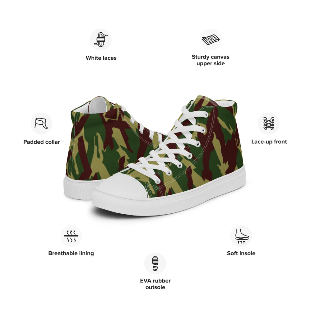 Russian Podlesok Reed Forest CAMO Men’s high top canvas shoes - Mens High Top Canvas Shoes