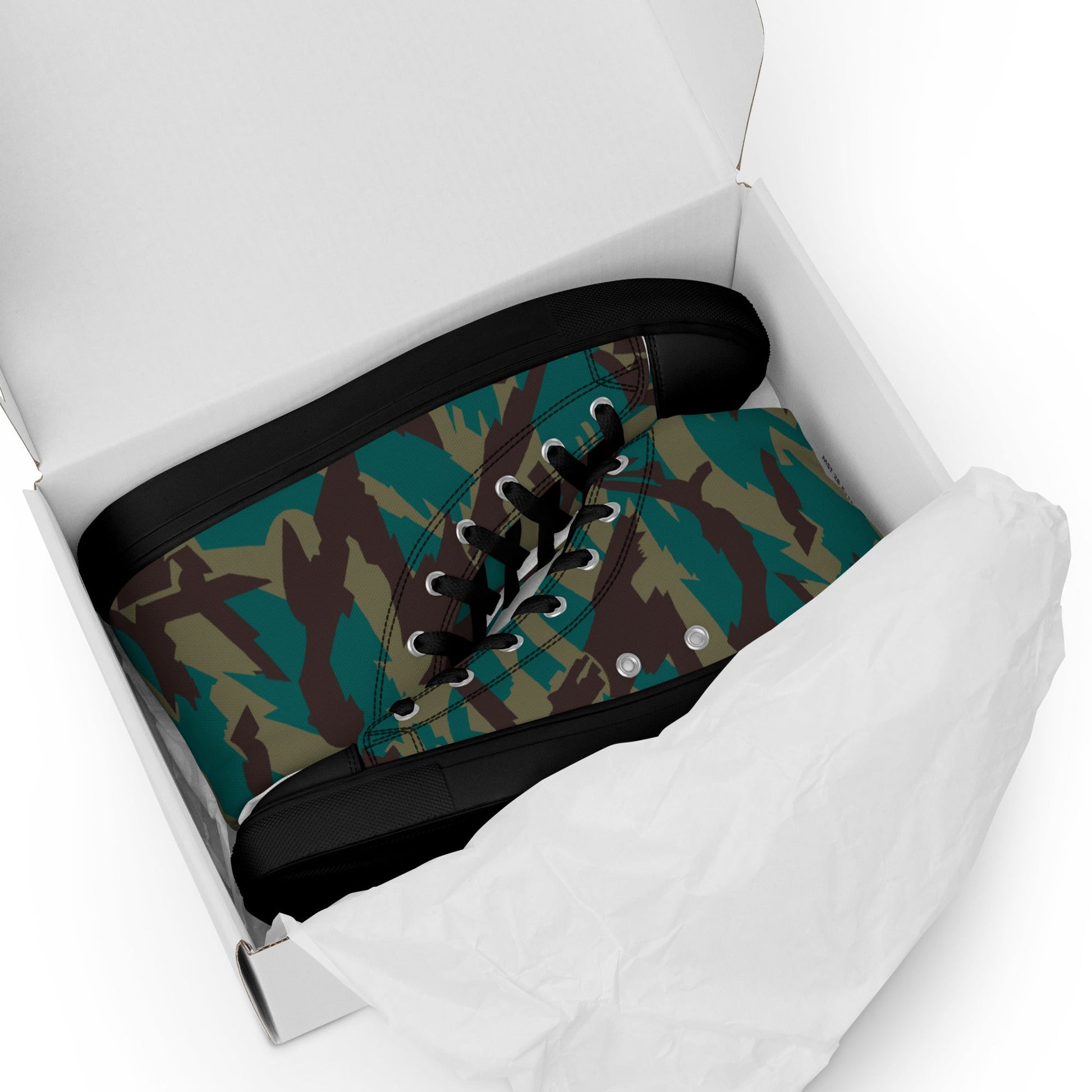 Russian Podlesok Tropical CAMO Mens high top canvas shoes - High Top Canvas Shoes