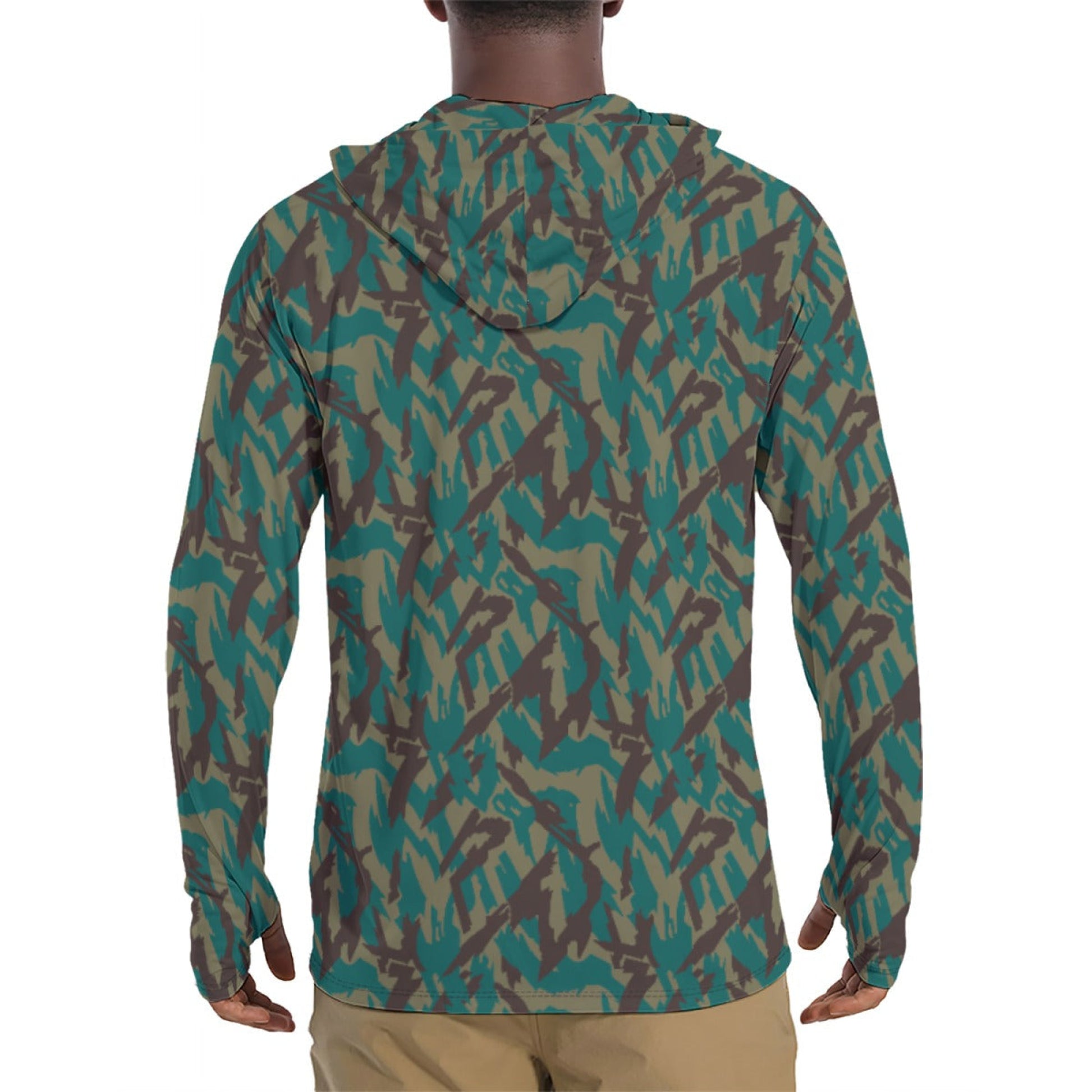 Russian Podlesok Tropical CAMO Mens Sunscreen Sports Hoodie With Thumb Holes - Hoodies