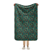 Podlesok Tropical Russian CAMO Sherpa Blanket - 37″×57″