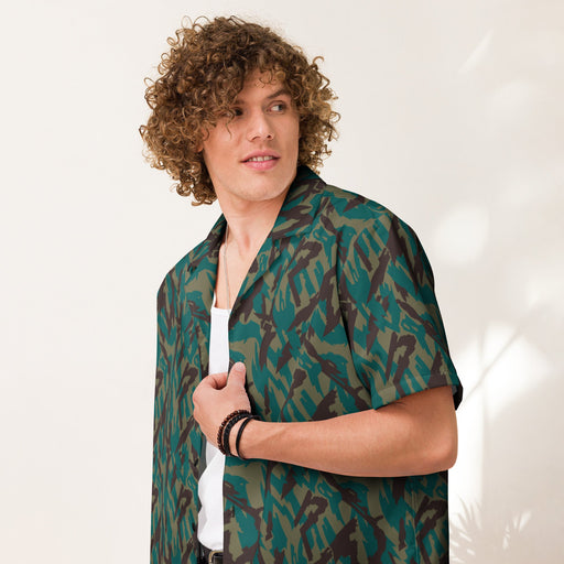 Podlesok Tropical Russian CAMO Unisex Short-Sleeve Button Shirt - Button-Up