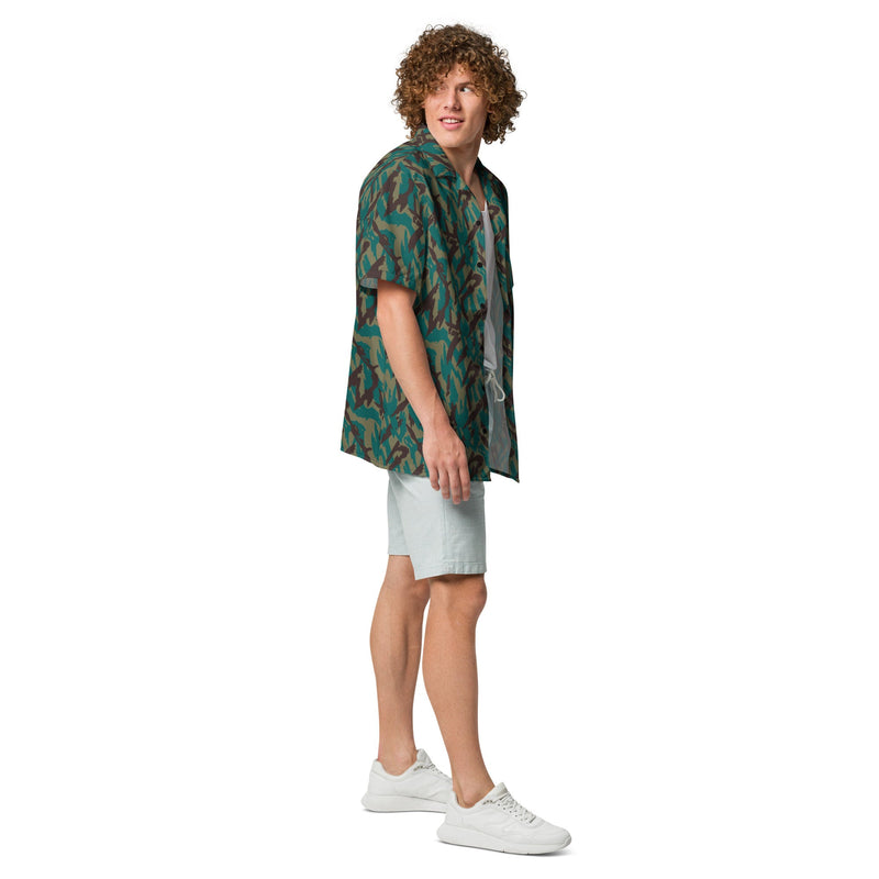 Podlesok Tropical Russian CAMO Unisex Short-Sleeve Button Shirt - Button-Up