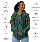 Podlesok Tropical Russian CAMO Unisex Zip Hoodie