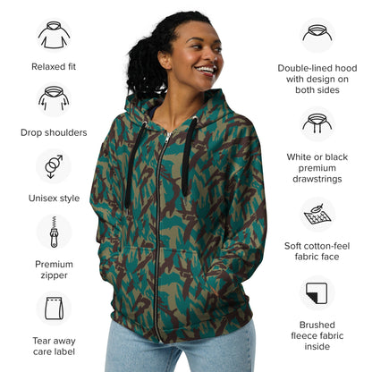 Russian Podlesok Tropical CAMO Unisex Zip Hoodie