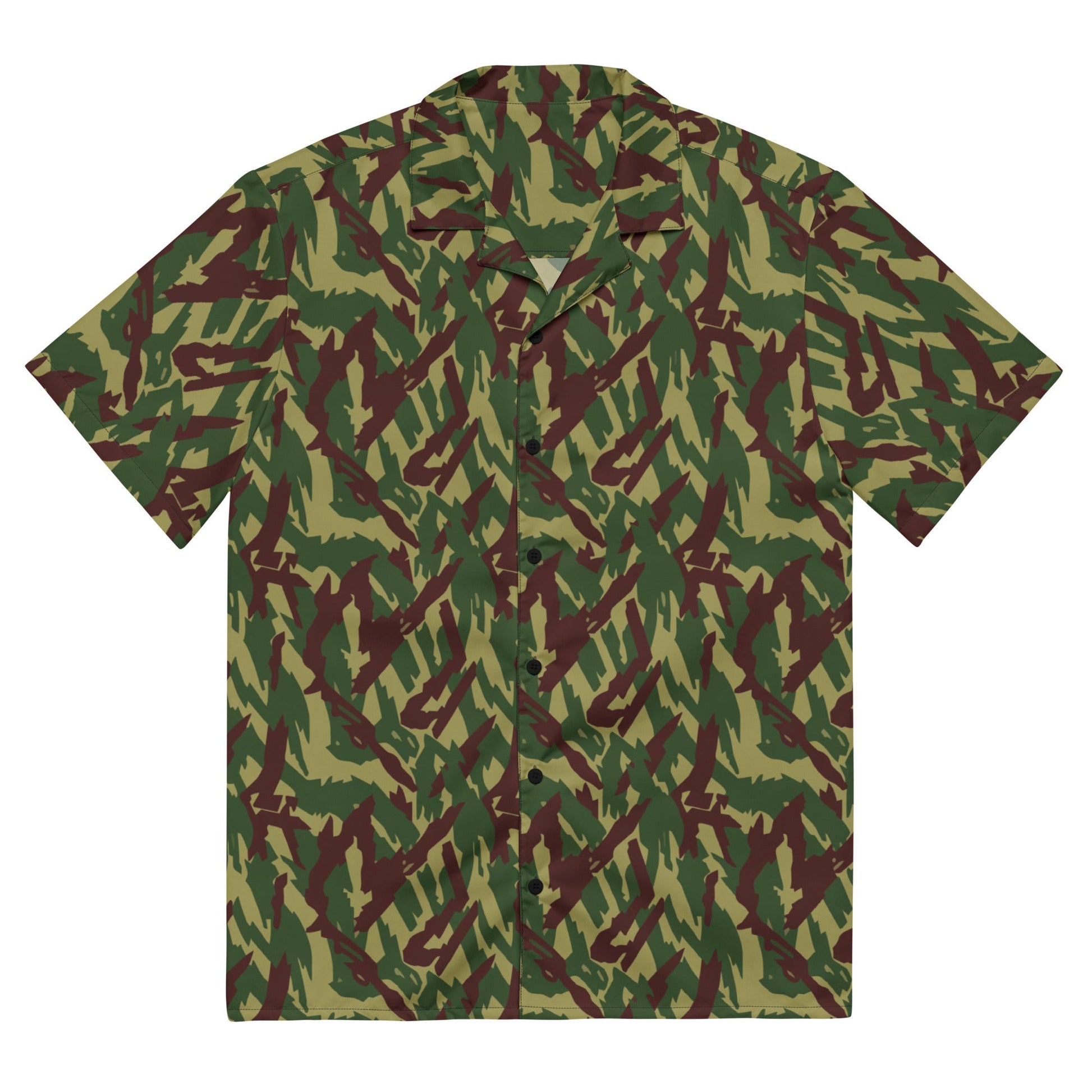 Russian Podlesok Woodland CAMO Unisex Short-Sleeve Button Shirt - 2XS