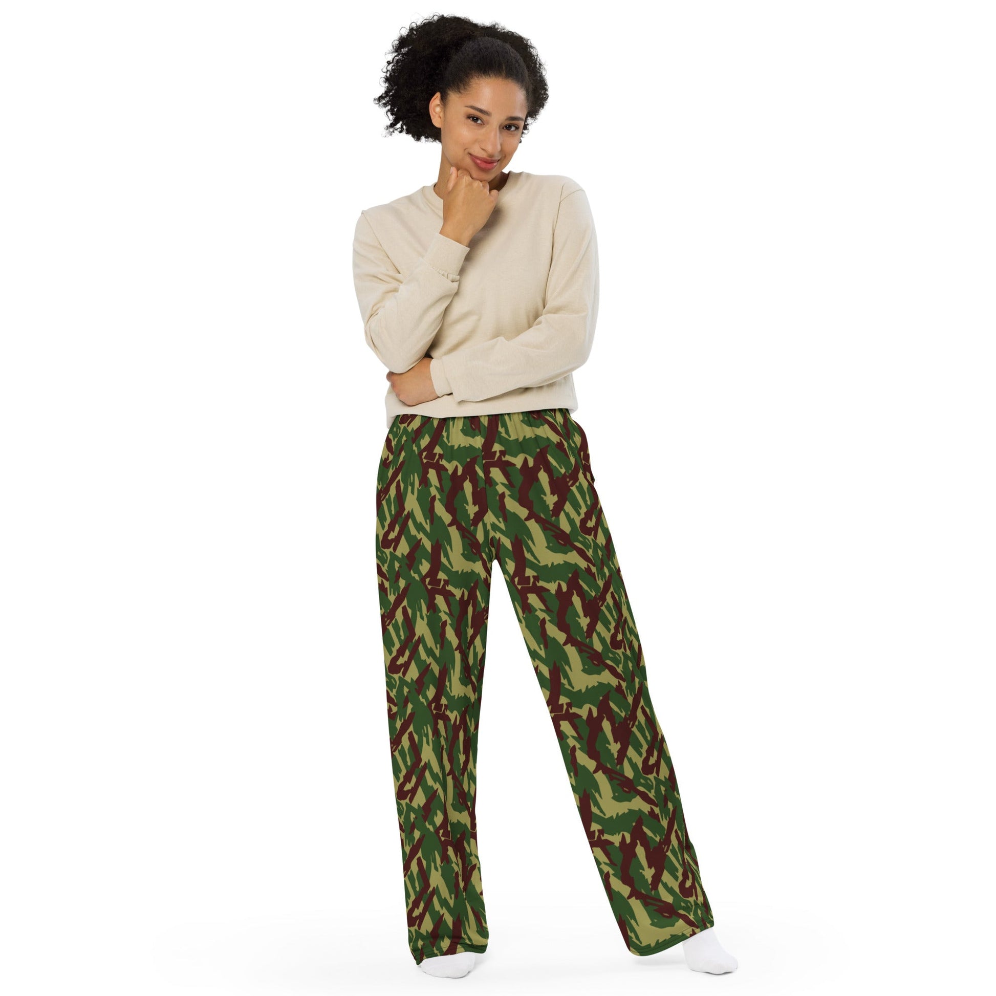 Russian Podlesok Woodland CAMO unisex wide leg pants Wide Pants