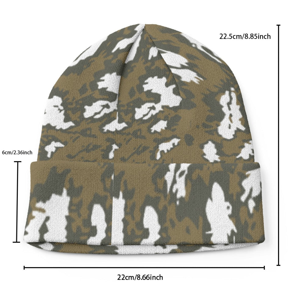 Russian Red Dawn KLMK Movie Brown CAMO Knitted Beanie - U / White