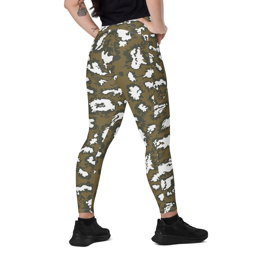 Russian Red Dawn KLMK Movie Brown CAMO Leggings with pockets - 2XS - Womens With Pockets