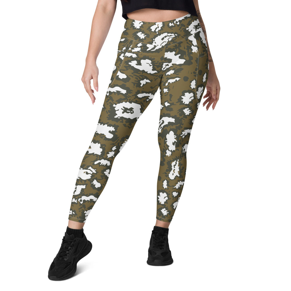 Russian Red Dawn KLMK Movie Brown CAMO Leggings with pockets - Womens With Pockets