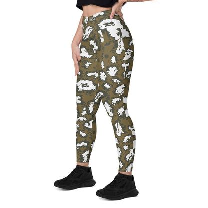 Russian Red Dawn KLMK Movie Brown CAMO Leggings with pockets - Womens With Pockets