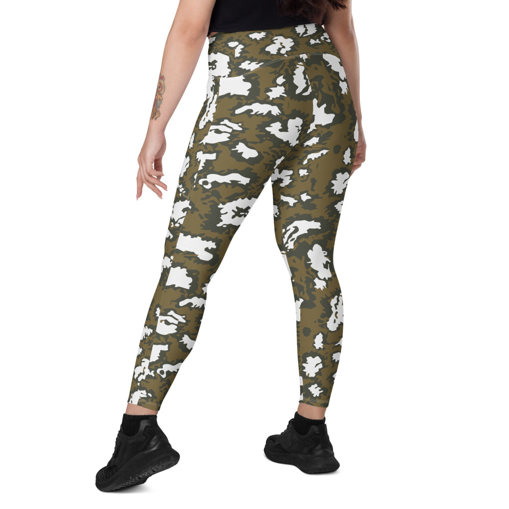 Russian Red Dawn KLMK Movie Brown CAMO Leggings with pockets - Womens With Pockets