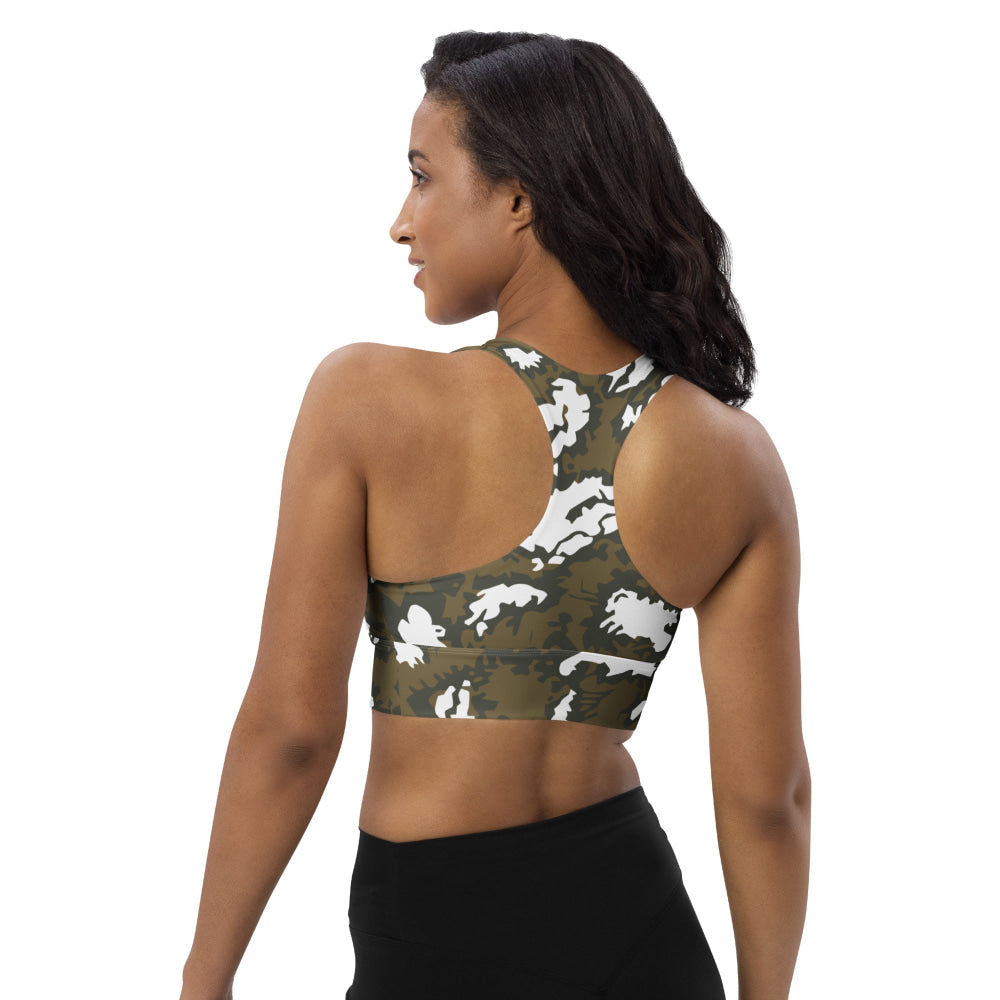 Russian Red Dawn KLMK Movie Brown CAMO Longline sports bra - Womens Sports Bra