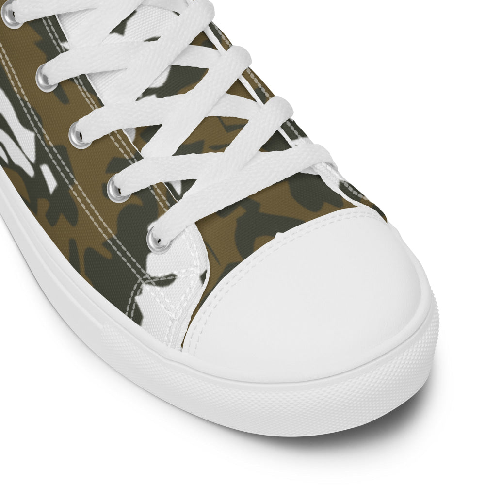 Russian Red Dawn KLMK Movie Brown CAMO Men’s high top canvas shoes - Mens High Top Canvas Shoes