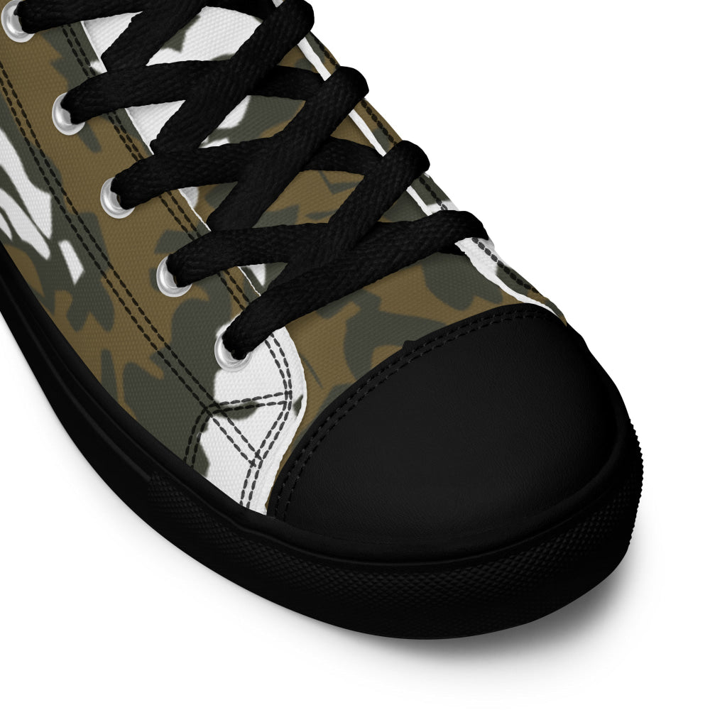 Russian Red Dawn KLMK Movie Brown CAMO Men’s high top canvas shoes - Mens High Top Canvas Shoes