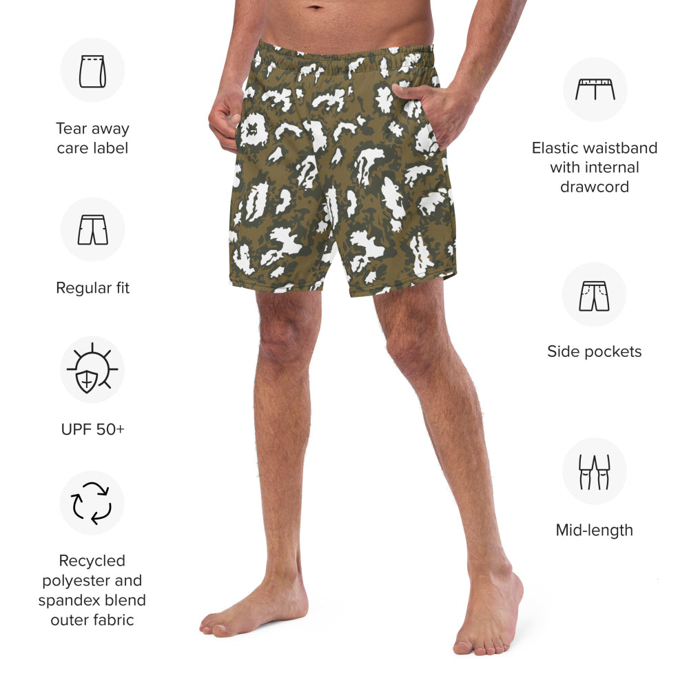 Russian Red Dawn KLMK Movie Brown CAMO swim trunks - Mens Swim Trunks