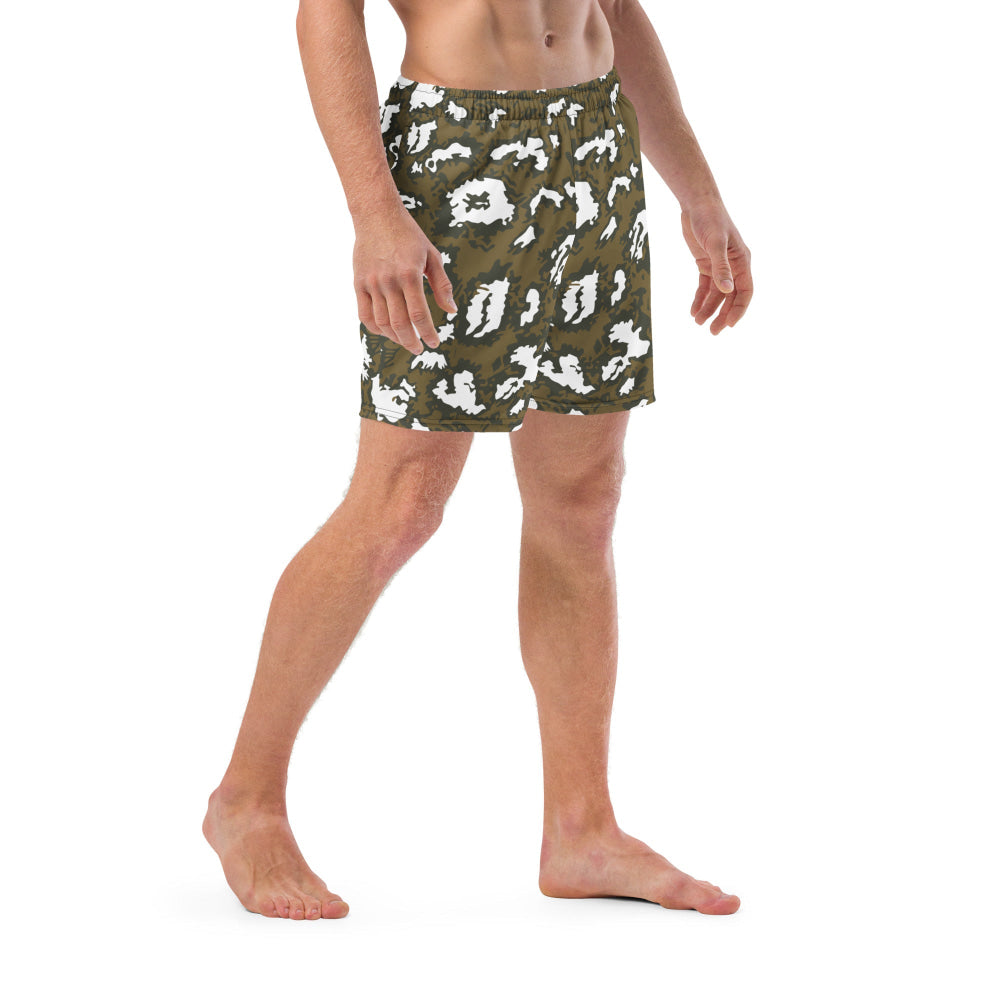 Russian Red Dawn KLMK Movie Brown CAMO swim trunks - Mens Swim Trunks