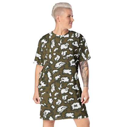 Russian Red Dawn KLMK Movie Brown CAMO T-shirt dress - 2XS - Womens T-Shirt Dress