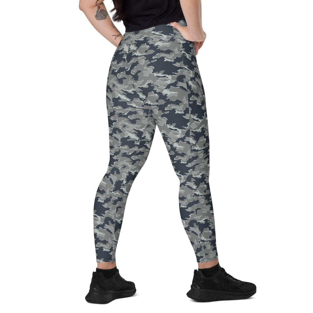 Russian SMK Melted Snow CAMO Leggings with pockets - 2XS - Womens With Pockets