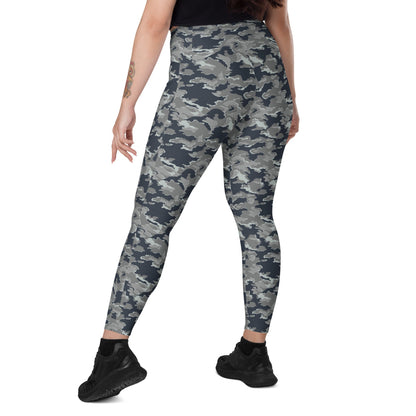 Russian SMK Melted Snow CAMO Leggings with pockets - Womens With Pockets