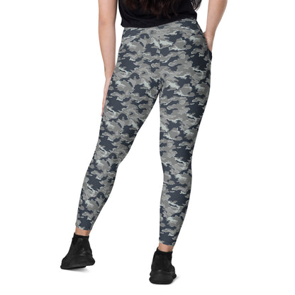 Russian SMK Melted Snow CAMO Leggings with pockets - Womens With Pockets