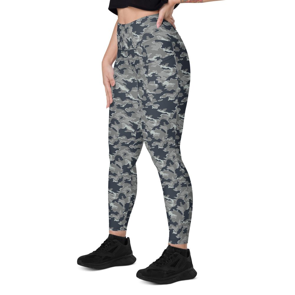 Russian SMK Melted Snow CAMO Leggings with pockets - Womens With Pockets