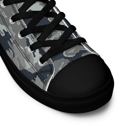 Russian SMK Melted Snow CAMO Mens high top canvas shoes - High Top Canvas Shoes
