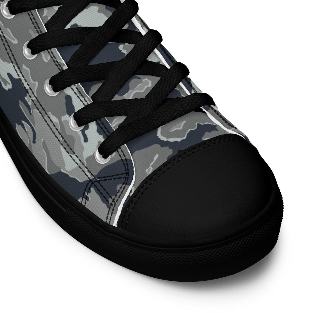 Russian SMK Melted Snow CAMO Men’s high top canvas shoes - Mens High Top Canvas Shoes