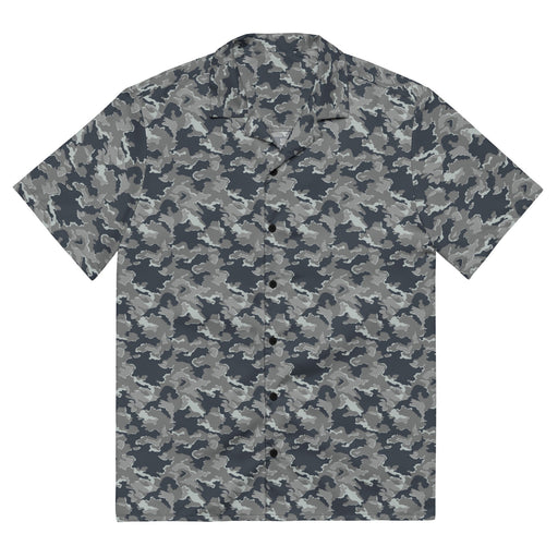 SMK Melted Snow Russian CAMO Unisex Short-Sleeve Button Shirt - 2XS - Button-Up