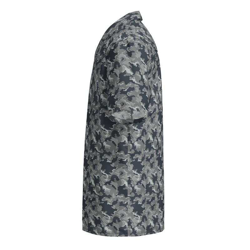 SMK Melted Snow Russian CAMO Unisex Short-Sleeve Button Shirt - Button-Up