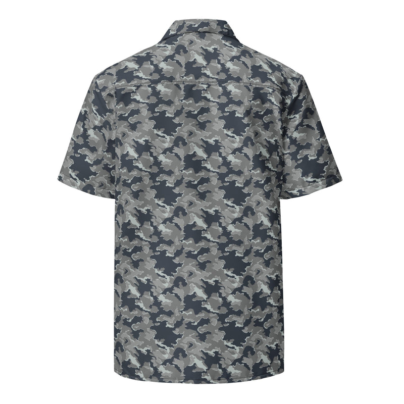 SMK Melted Snow Russian CAMO Unisex Short-Sleeve Button Shirt - Button-Up