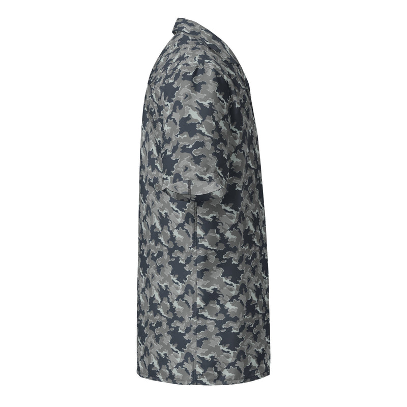 SMK Melted Snow Russian CAMO Unisex Short-Sleeve Button Shirt - Button-Up