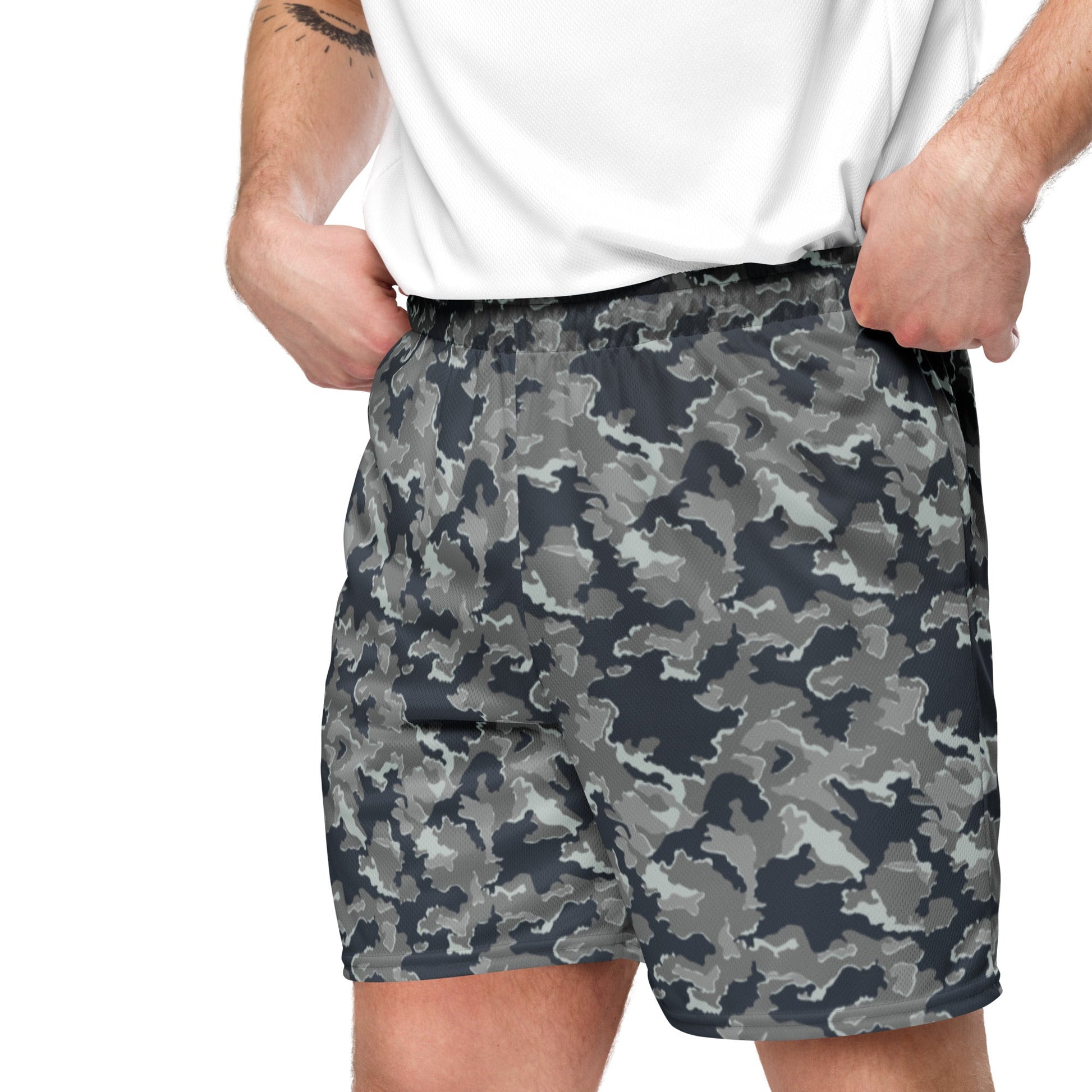 Russian SMK Melted Snow CAMO Unisex mesh shorts - Mesh Shorts