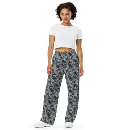 Russian SMK Melted Snow CAMO unisex wide-leg pants - Unisex Wide-Leg Pants