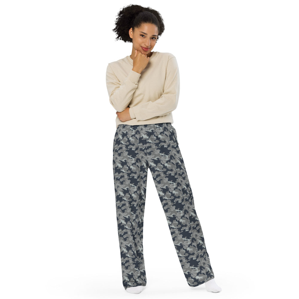 Russian SMK Melted Snow CAMO unisex wide-leg pants - Unisex Wide-Leg Pants