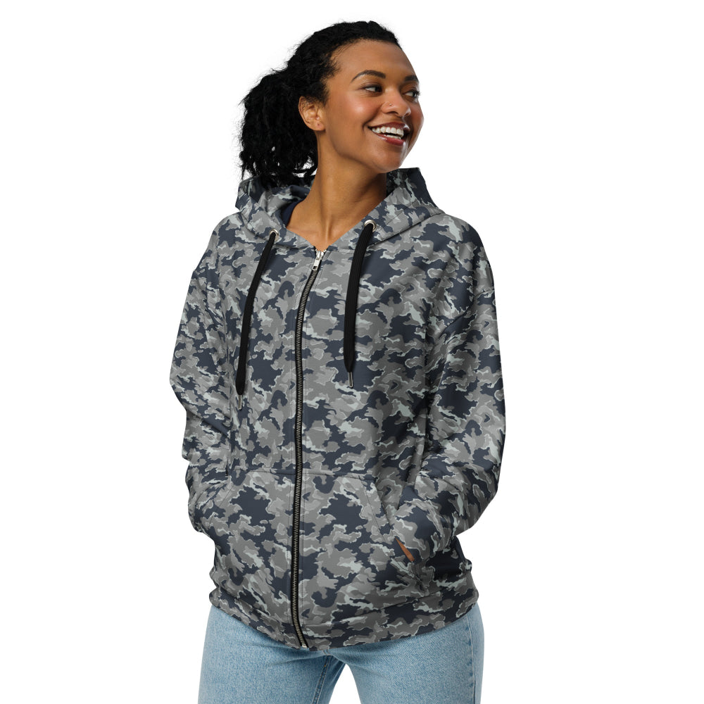 Russian SMK Melted Snow CAMO Unisex zip hoodie - Zip Hoodie