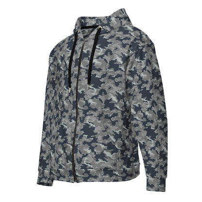 Russian SMK Melted Snow CAMO Unisex zip hoodie - Zip Hoodies